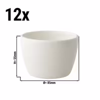 (12 adet) Tatlı / Salata Kasesi - Porselen - Lux - 180ml - yuvarlak - Ø85mm - Elfenbeinweiß