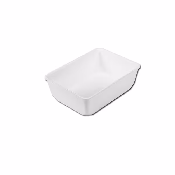 Tavă dreptunghiulară de prezentare – plastic – 265 x 200 x 80 mm – alb