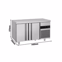Aukstuma galds PREMIUM - 1400x700 mm - 281 l - ar 2 durvīm - ventilējama dzesēšana - R290