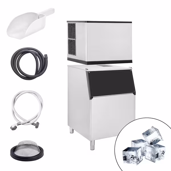 Commercial Ice Machine - Cube - 403 kg/24 h - incl. ice storage container