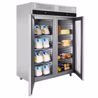 Szafa chłodniczo-mroźnicza PREMIUM – GN 2/1 – 1400 L – z 2 drzwiami szklanymi