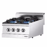 Plinsko kuhalo - 600x600x300 mm - 13,1 kW - 4 plamenika - nadpultni