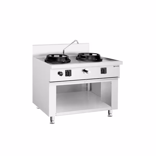 Gázüzemű wok tűzhely - 30 kW - 2 égős - 1 csaptelep