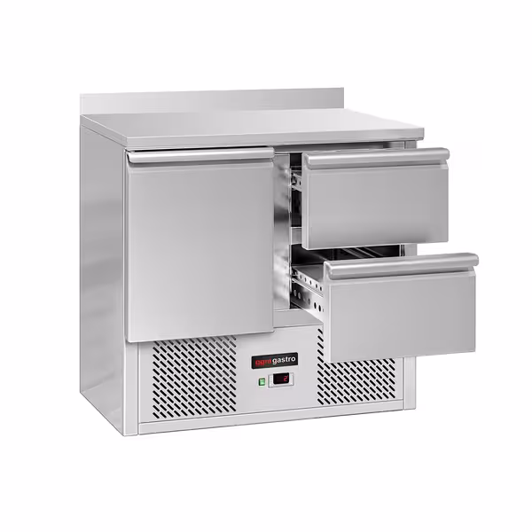 Rashladni pult ECO - 900x700 mm - 240 l - Statičko hlađenje - s 1 vrata - s 2 ladica - Podignuti rub