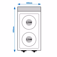 Električni štednjak - Linija 700 - 400x700x1000 mm - 4,6 kW - 2 ploče - samostojeći - zatvoreni ormarić s 1 vratima