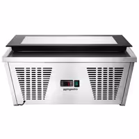 Countertop Ice Cream Display Freezer - 867mm - Static cooling - with LED lighting - for 4 x 5 litres Napoli pans - hinged glass lid