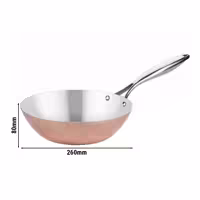 Patelnia wok – aluminium – Ø 260 mm – wysokość: 80 mm – z zewnętrzną powłoką miedzianą