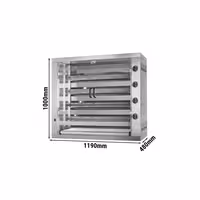 Gas Chicken Rotisserie Oven - 23.6kW - with 4 Skewers for up to 24 chickens