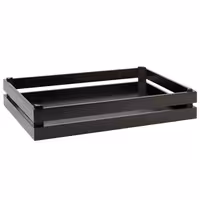 Ahşap Sunum Kutusu - SUPERBOX - Ahşap - Siyah - 555x350x105mm - GN 1/1 ile uyumlu