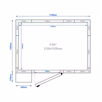 Inox rashladna komora - 2100x1500 mm - 4,80 m³ - uklj. rashladni agregat - -2/+8 °C