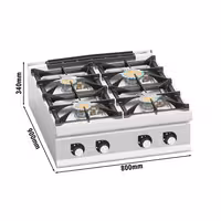 Plinsko kuhalo - Linija 900 - 4 plamenika - nadpultni - 28 kW - 800x900x340 mm