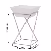 Etagere / Buffet Stand - square - Height: 475mm - incl. 1 Melamine bowl - Chrome