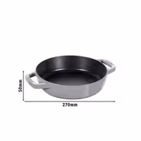 STAUB | PANNAS - Panna ar 2 rokturiem - Ø 200 mm - čuguns - grafīta pelēks