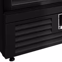 Commercial multideck display freezer - 1260mm - 991L - with 2 double‑glazed hinged glass doors & 5 shelves - Black