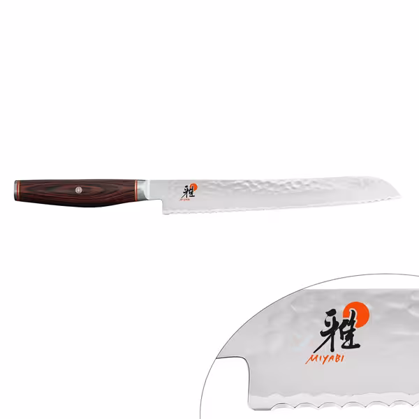 MIYABI | 6000 MCT - Cuțit pentru pâine cu muchie zimțată - Lama: 230mm