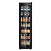 Frigorífico expositor de bebidas - 595mm - 569L - design sem moldura - com 1 porta de vidro - com indicação/painel digital de temperatura - Preto