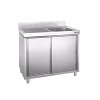Sudoper s ormarićem PREMIUM - inox - 1000 x 600 mm - s 1 koritom - korito desno
