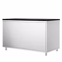 خزانة عمل من الفولاذ المقاوم للصدأ طراز PREMIUM - 1400 × 800 مم - بباب منزلق - تشمل سطح عمل من الجرانيت
