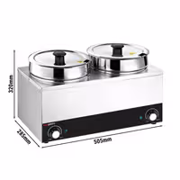 Stolni bain-marie - grijač za umake - 13 l - 400 W - 2 lonca s po 6,5 l