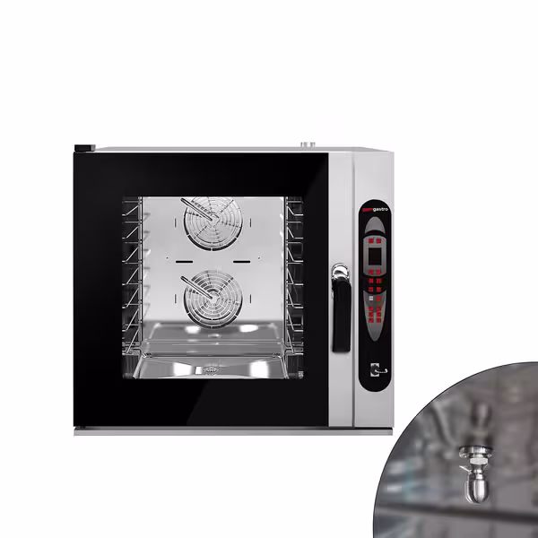 Commercial Electric Bakery Combi Oven - Digital Controls - 2.4" LCD display - 6x EN 600x400 - incl. Automatic washing system, Wi‑Fi & USB