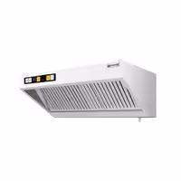 Commercial Wall-Mounted Extraction Canopy - with Motor - 1600mm - Speed Controller, Baffle Filters & LED Lighting