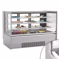 Commercial cake display fridge - 548L - 1915mm - Double glazing - with 3 adjustable shelves - rear sliding doors