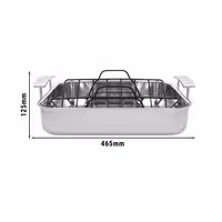 DEMEYERE | Industry 5 Roasting Pan – 390×330 mm Rectangular, XL Oven Only – Roasting Rack Included – 18/10 Stainless Steel