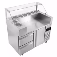 Pripremni rashladni pult - 1210x700 mm - 1 vrata i 2 ladice - za 9x GN 1/6