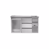Direct Draw Beer Dispenser / Kegerator PREMIUM PLUS - 1550x700mm - Single Glass Door & 3 Drawers