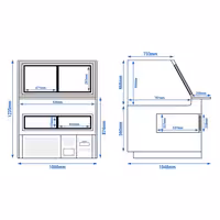 Serve Over Counter KAISA - 1000mm - double glazing