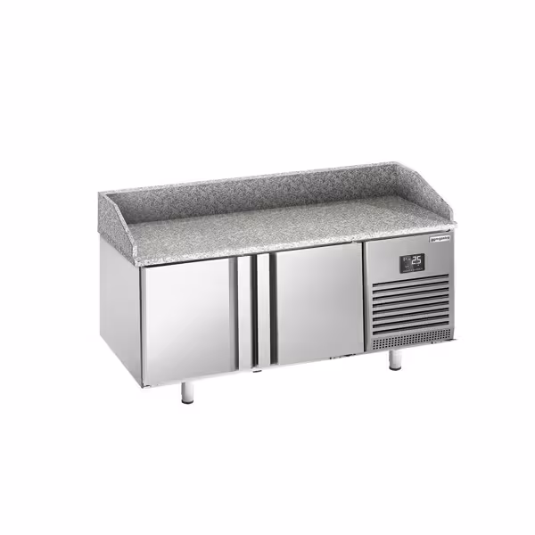 Stół chłodniczy do pizzy PREMIUM PLUS - 1738x800mm - z blatem granitowym - 2‑drzwiowy