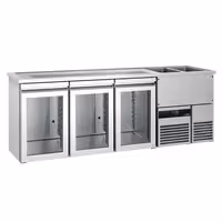 Pivski šank PREMIUM - 2500x700 mm - 3 Staklena vrata