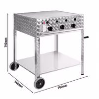 Gázgrill - 10 kW - inkl. mobil alsó állvány, grillrács és lemez