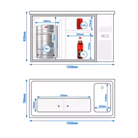 Direct Draw Beer Dispenser / Kegerator PREMIUM PLUS - 1550x700mm - 1 Glass Door & 2 Drawers