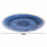 (6 adet) BLUE OCEAN - Düz Tabak - Melamin, Ø265mm, Beyaz / Mavi