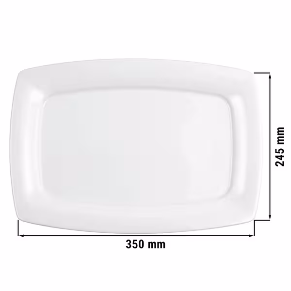 (6 adet) SELTMANN WEIDEN | Köşeli - Gurme Tabağı - 355x245mm - Beyaz/Sade