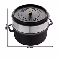 STAUB | Cocotte with Steamer Insert – Ø 240 mm – Black