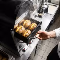 Commercial Electric Jacket Potato Oven - Manual Controls - 4.5kW - 230V - 530x1210x740mm - stainless steel - with 3 drawers