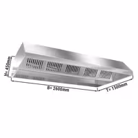 Okap sufitowy – 2600 mm – z filtrami i lampą