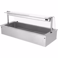 Cuba de gelo de encastrar - 2110mm - 6x GN 1/1 - 250L - com resguardo de vidro