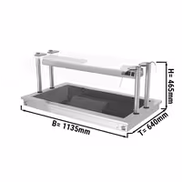 Drop-in Hot Plate - Stainless Steel - 1000mm - 3x GN 1/1 - 1.35 kW - with Toughened Glass Sneeze Screen