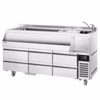 Stół chłodniczy barowy do koktajli i napojów – 1600 mm – 235 L – z 6 szufladami i gniazdem 230 V