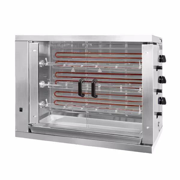 Electric Chicken Rotisserie Oven - 14.4kW - with 3 Skewers for up to 18 chickens