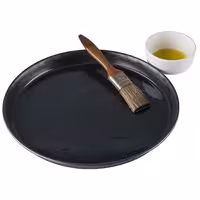 (10 kom) Pleh za pizzu - plavi čelik - Ø 260 mm - Visina: 25 mm - crni premaz