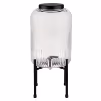 Getränkespender - INDUSTRIAL - 2-teiliges Set - Glasbehälter mit Zapfhahn - 7 Liter - inkl. Standfuß