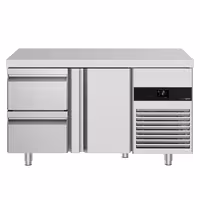 Commercial Counter Fridge PREMIUM - 1400x700mm - with 1 door - 2 drawers - capacity 281 litres