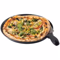 (10 kom) Pleh za pizzu - plavi čelik - Ø 260 mm - Visina: 25 mm - crni premaz