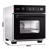 Commercial High Speed Oven - Touchscreen - 3.4kW - Stainless Steel - incl. Pizza Tray, Temperature Probe, Non-stick Basket, Non-stick Baking Tray | 80% Faster Cooking