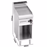 Plinski roštilj - 6,9 kW - Rebrasta - površina pečenja: 395x500 mm