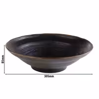 (6 adet) Kase - MARONE - Melamin - 2L - yuvarlak - Ø305mm - Derinlik:85mm - Siyah/Kahverengi